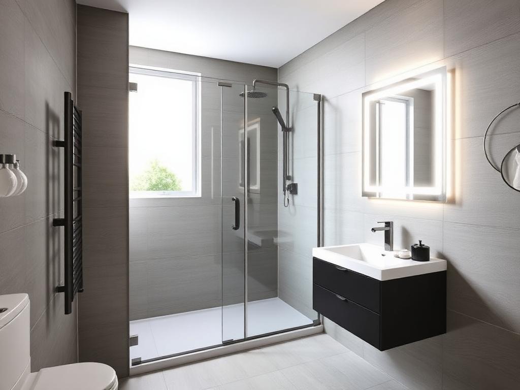 Baignoire remplacée par une douche — après rénovation
